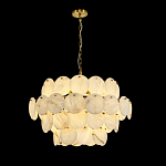 Люстра четырехъярусная с подвесками в форме дисков Cryptocrystalline Stone варинант исполнения - 4 | Loft Concept в Грозном