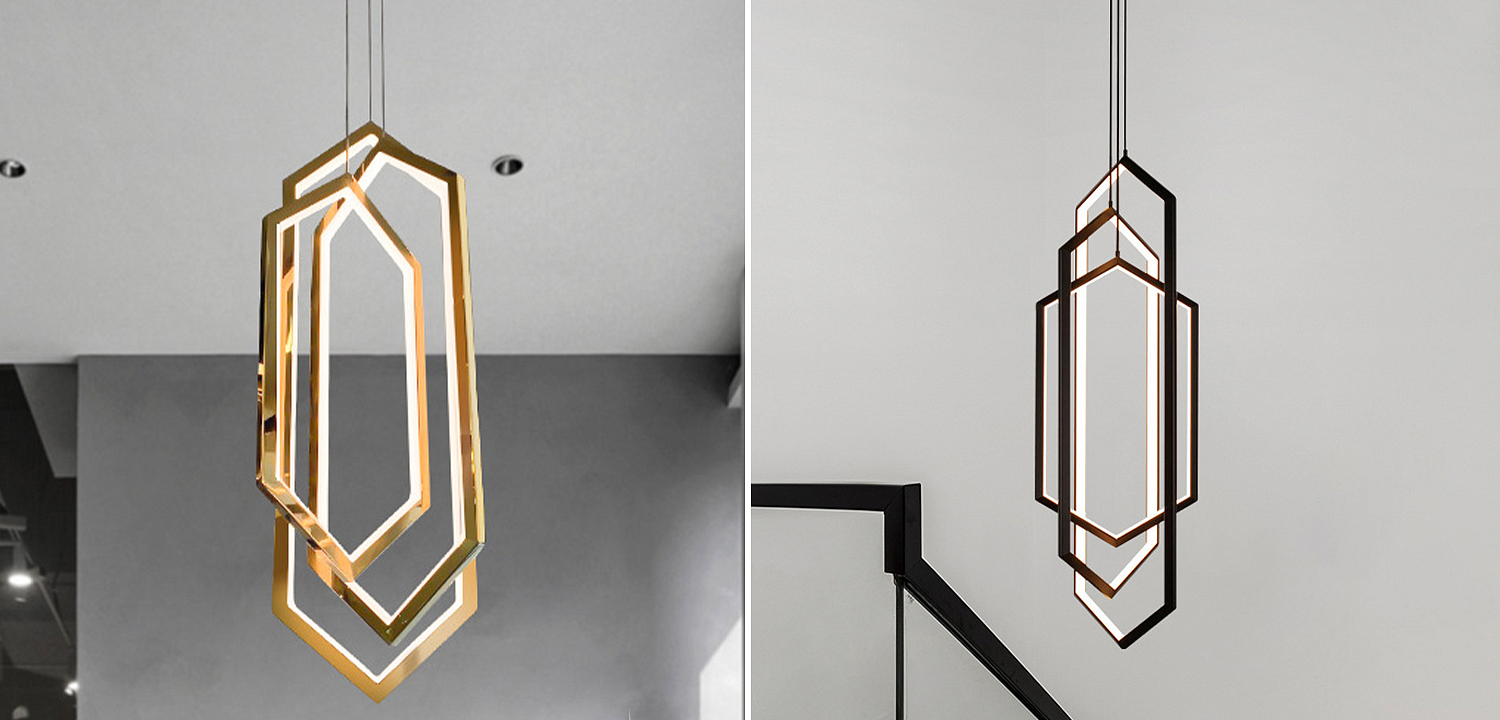 Дизайнерский Подвесной Светильник ORBIS Hexagon Geometric Modern Chandelier Studio Endo Gold Дизайнерский Подвесной Светильник ORBIS Hexagon Geometric Modern Chandelier Studio Endo Gold - Loft-Concept в Грозном