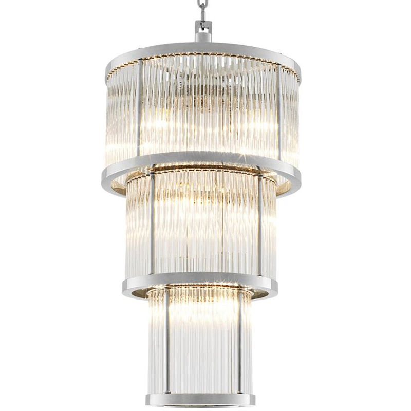 Люстра Chandelier Avery Nickel Никель Прозрачное Стекло в Грозном | Loft Concept 
