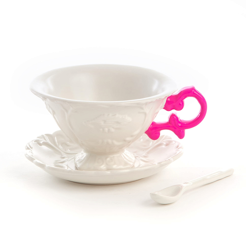 Чайная пара Seletti I-Tea Fuchsia Белый Фуксия Чайная пара Seletti I-Tea Fuchsia Белый Фуксия в Грозном | Loft Concept