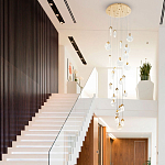 Каскадная люстра с плафонами в виде круглых пластин из хрусталя Esme Round Plates Chandelier 25 варинант исполнения - 3 | Loft Concept в Грозном