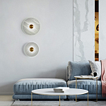 Бра в форме диска из натурального камня с декоративным центральным элеменом Cryptocrystalline Stone варинант исполнения - 1 | Loft Concept в Грозном