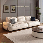 Диван кожаный с каркасом из массива дерева Furniture Medieval варинант исполнения - 2 | Loft Concept в Грозном