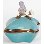 Фарфоровая шкатулка с птицей Eden Garden Blue варинант исполнения - 4 | Loft Concept в Грозном