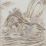 Обои ручная роспись A Thousand Li of Rivers and Mountains Special Colourway on Bleached White dyed silk 2 варинант исполнения - 2 | Loft Concept в Грозном