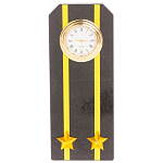 Часы подарочные настольные в виде погона ВМФ из натурального камня Змеевик Military Clock варинант исполнения - 4 | Loft Concept в Грозном