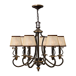 Люстра бронзового цвета с бежевыми абажурами из органзы в классическом стиле Hinkley варинант исполнения - 8 | Loft Concept в Грозном