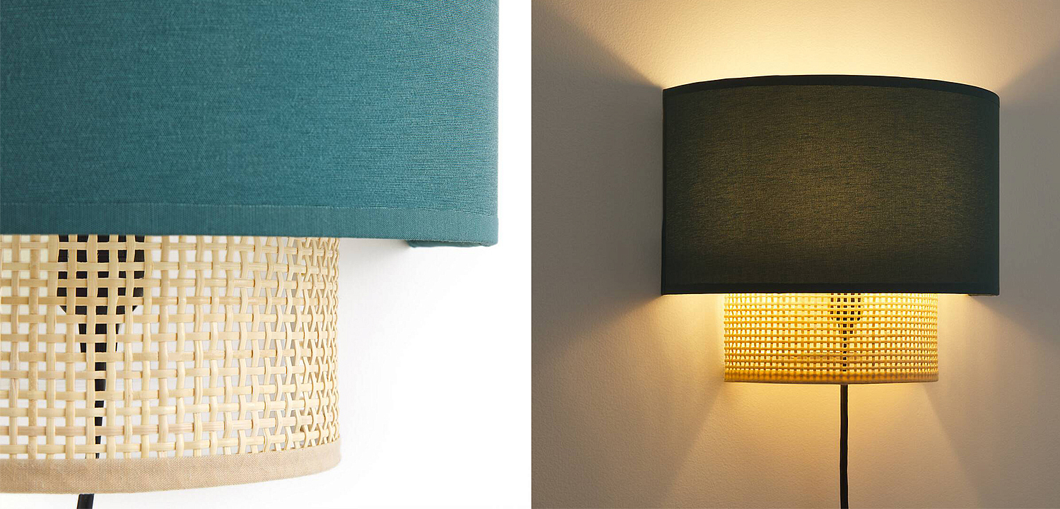 Бра Ottar Wicker Turquoise lampshade Бра Ottar Wicker Turquoise lampshade - Loft-Concept в Грозном