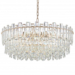 Круглая люстра с хрустальными подвесками на золотистом каркасе Gorgeous Crystal Light варинант исполнения - 10 | Loft Concept в Грозном