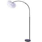 Изогнутый торшер с декором в виде перьев Plumage White Floor Lamp варинант исполнения - 1 | Loft Concept в Грозном
