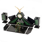 Настольный канцелярский набор из нефрита с декором в виде орла Golden Eagle варинант исполнения - 2 | Loft Concept в Грозном