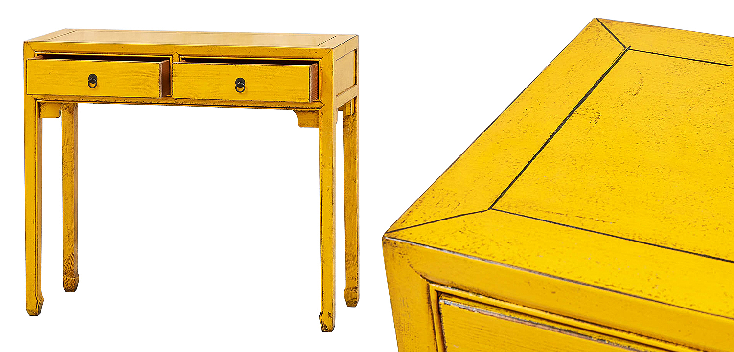 Консоль в китайском стиле с двумя ящиками Yellow Chinese Collection Console Консоль в китайском стиле с двумя ящиками Yellow Chinese Collection Console - Loft-Concept в Грозном