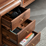 Стол рабочий округлой формы с 3-мя ящиками  Working Moonnut Table варинант исполнения - 5 | Loft Concept в Грозном