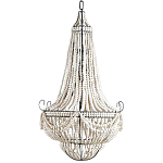 Люстра каплевидной формы украшенная белыми бусинами Wooden Beads White Chandelier варинант исполнения - 2 | Loft Concept в Грозном