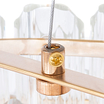 Люстра подвесная многослойная с прозрачными хрустальными трубками и золотистым каркасом Hexagon Tube Light варинант исполнения - 4 | Loft Concept в Грозном