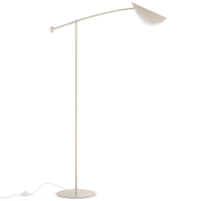 Торшер с поворотным плафоном Aracea Beige Floor Lamp Бежево-серый Торшер с поворотным плафоном Aracea Beige Floor Lamp Бежево-серый в Грозном | Loft Concept