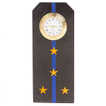 Часы погон подарочные настольные Авиация ВМФ из натурального камня Змеевик Military Clock варинант исполнения - 7 | Loft Concept в Грозном