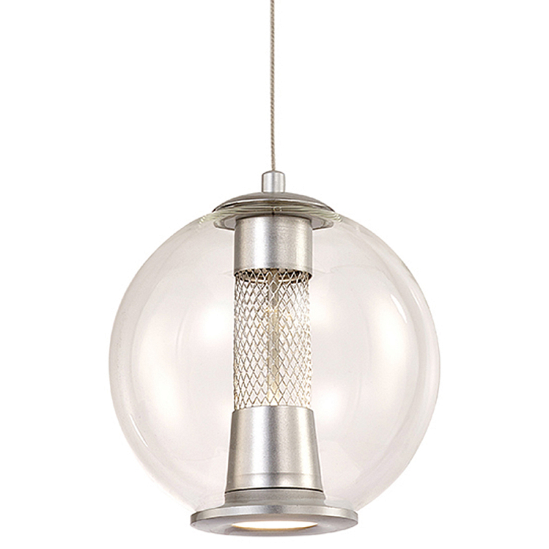 Подвесной светильник с плафоном в форме шара Inner Gleam Orb silver Прозрачное Стекло Серебряный Подвесной светильник с плафоном в форме шара Inner Gleam Orb silver Прозрачное Стекло Серебряный в Грозном | Loft Concept