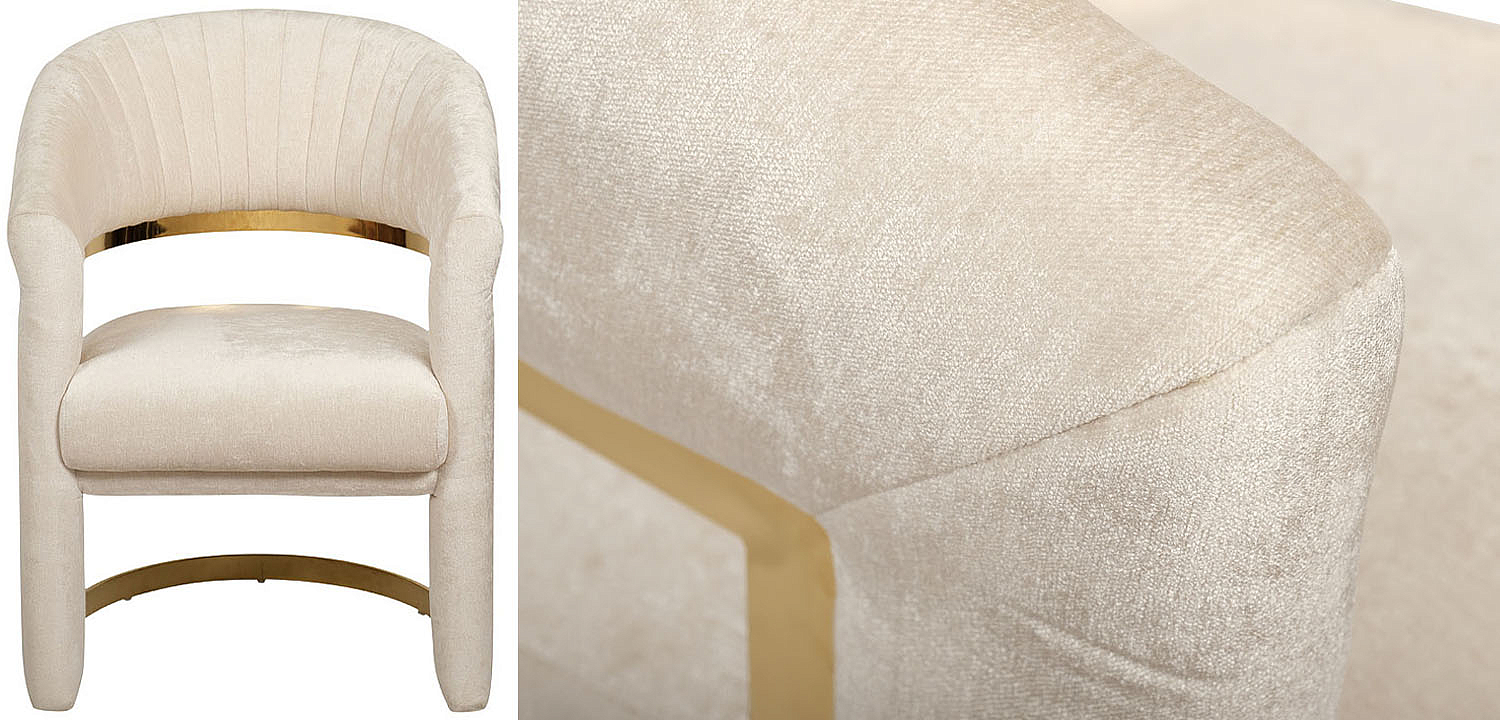 Полукресло Valbonne Chair cream velour Полукресло Valbonne Chair cream velour - Loft-Concept в Грозном