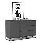 Комод цвета графит с 3-мя ящиками Strict Lines  варинант исполнения - 3 | Loft Concept в Грозном