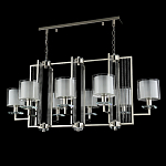 Люстра прямоугольной формы с 8-ю цилиндрическими плафонами из стекла Laurent варинант исполнения - 4 | Loft Concept в Грозном