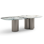 Стол обеденный мраморный с колоннами Marble Column Table варинант исполнения - 3 | Loft Concept в Грозном