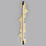 Бра вертикальное черного цвета с золотыми кругами и квадратами Gravyura варинант исполнения - 3 | Loft Concept в Грозном