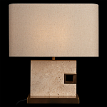 Настольная лампа с прямоугольным основанием из натурального камня c тканевым абажуром Lapis Tiburtinus варинант исполнения - 2 | Loft Concept в Грозном