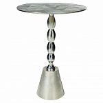 Кофейный столик с рельефной столешницей из металла Aplika Silver варинант исполнения - 1 | Loft Concept в Грозном