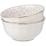 Обеденный сервиз белого цвета из фарфора на 6 персон 23 предмета Floral Charm варинант исполнения - 7 | Loft Concept в Грозном