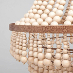 Многоярусная люстра украшенная круглыми деревянными бусами Wooden Beads Chandelier L варинант исполнения - 2 | Loft Concept в Грозном