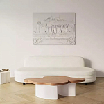 Дизайнерский журнальный стол с фигурной столешницей на белом основании Holarisex варинант исполнения - 2 | Loft Concept в Грозном