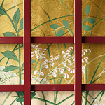 Обои ручная роспись The Plain of Musashi Original colourway on painted Xuan paper with gold ombre варинант исполнения - 2 | Loft Concept в Грозном