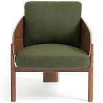 Кресло с каркасом из массива ореха Gallin Chair Green варинант исполнения - 2 | Loft Concept в Грозном