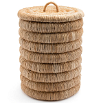 Плетеная корзина с крышкой из плетеного бананового дерева Zuwena Wicker Basket варинант исполнения - 2 | Loft Concept в Грозном