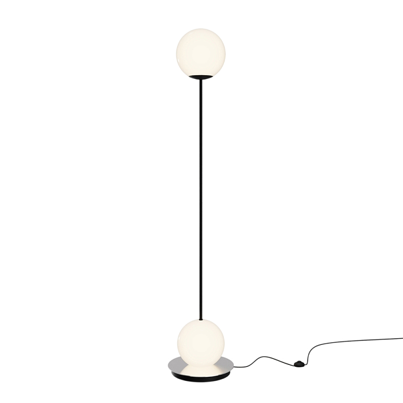 Напольный торшер светодионый Twins 3000К 20Вт Белый Черный в Грозном | Loft Concept 