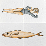 Плитка с узором Рыба Русалка варинант исполнения - 2 | Loft Concept в Грозном