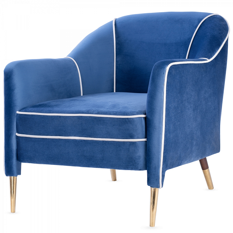 Кресло Gio Ponti Unique Armchair Латунь Синий Коричневый Кресло Gio Ponti Unique Armchair Латунь Синий Коричневый в Грозном | Loft Concept