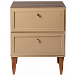 Тумба прикроватная бежевая из массива бука с 2-мя ящиками Wenge Light варинант исполнения - 2 | Loft Concept в Грозном