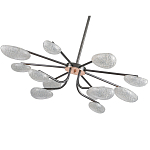 Люстра черного цвета с 12-ю прозрачными плафонами овальной формы Iona chandelier варинант исполнения - 3 | Loft Concept в Грозном