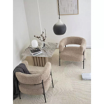 Кресло полукруглое мягкое с буклированной обивкой Armchair with Boucle Upholstery варинант исполнения - 7 | Loft Concept в Грозном
