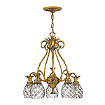 Люстра цвета латунь с 5-ю плафонами из рельефного стекла в форме ананаса Hinkley варинант исполнения - 2 | Loft Concept в Грозном