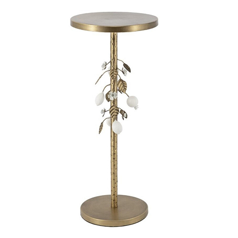 Столик золотистый с цветочной композицией на основании Forest Fairy Tale Золотой Белый в Грозном | Loft Concept 