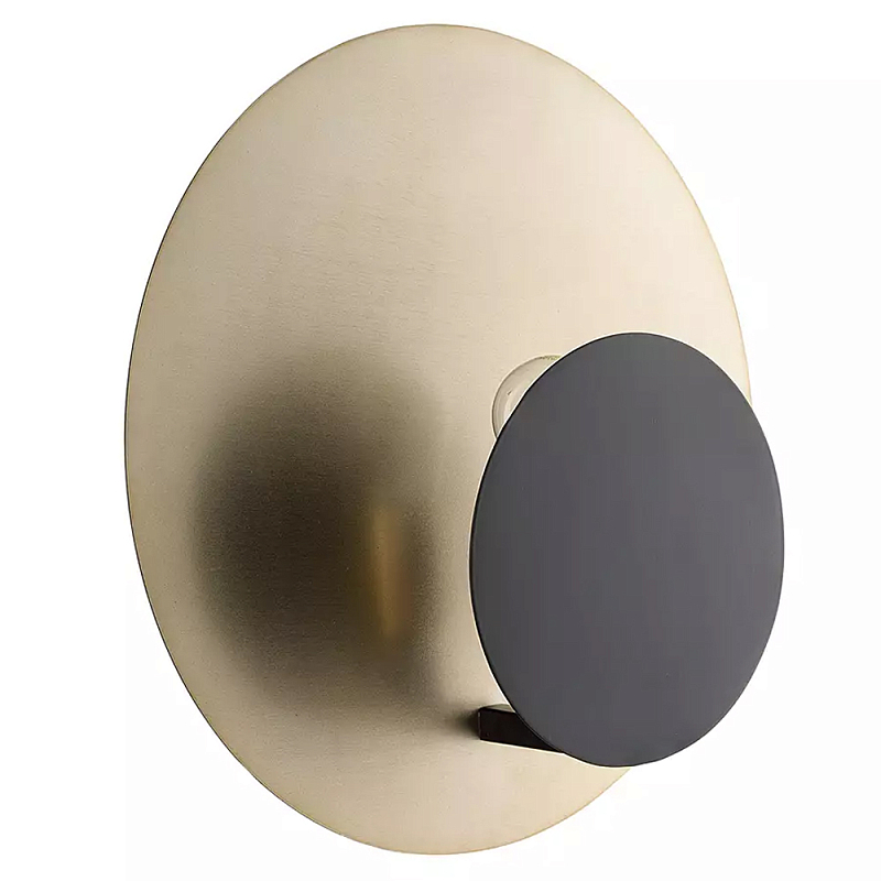 Бра круглое в сочетании золотистого и чёрного цвета Round Sconce Gold and Black Черный Золотой Бра круглое в сочетании золотистого и чёрного цвета Round Sconce Gold and Black Черный Золотой в Грозном | Loft Concept