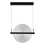 Светодиодный подвесной светильник круглой формы с металлическим черным каркасом Marble Glow варинант исполнения - 4 | Loft Concept в Грозном