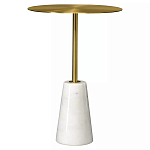 Кофейный столик с круглой столешницей на белом мраморном основании Original Foundation варинант исполнения - 3 | Loft Concept в Грозном