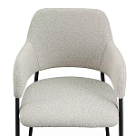 Стул мягкий с подлокотниками Chair Gray Upholstery Boucle варинант исполнения - 5 | Loft Concept в Грозном
