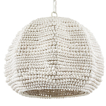 Подвесной светильник в форме купола с декором из круглых деревянных бусин White Wooden Beads Chandelier варинант исполнения - 3 | Loft Concept в Грозном