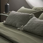 Чехол на подушку мятного цвета с бахромой и объемным узором Ethnic mix варинант исполнения - 6 | Loft Concept в Грозном