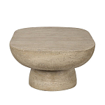 Столик кофейный кремового цвета с овальной столешницей и круглым основанием Cream Dalmen Table варинант исполнения - 3 | Loft Concept в Грозном